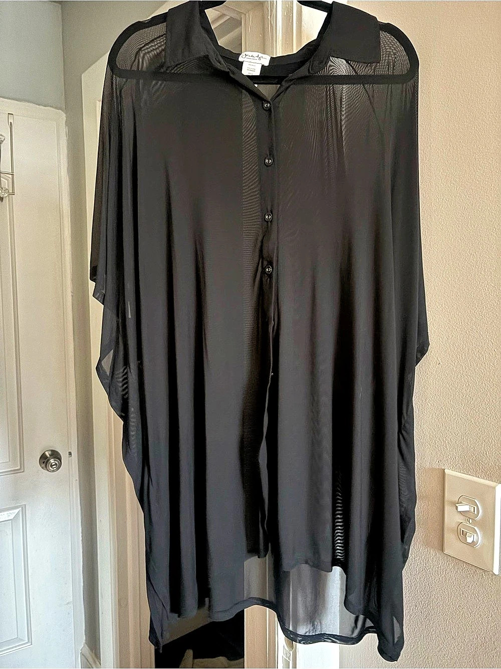Jordan Taylor Black Sheer Tunic Size Large Like New